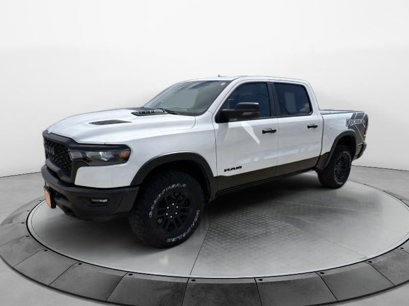 2025 RAM 1500 Rebel in White — front three-quarter view