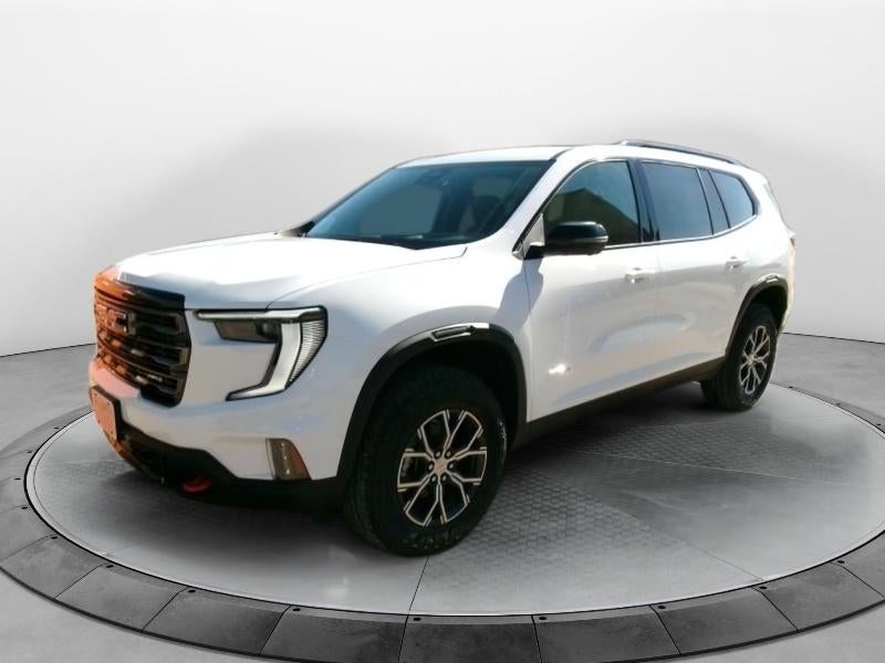 2026 GMC Acadia AT4 in Summit White — front three-quarter view