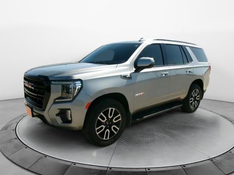 2023 GMC Yukon AT4 in Sterling Metallic — front three-quarter view