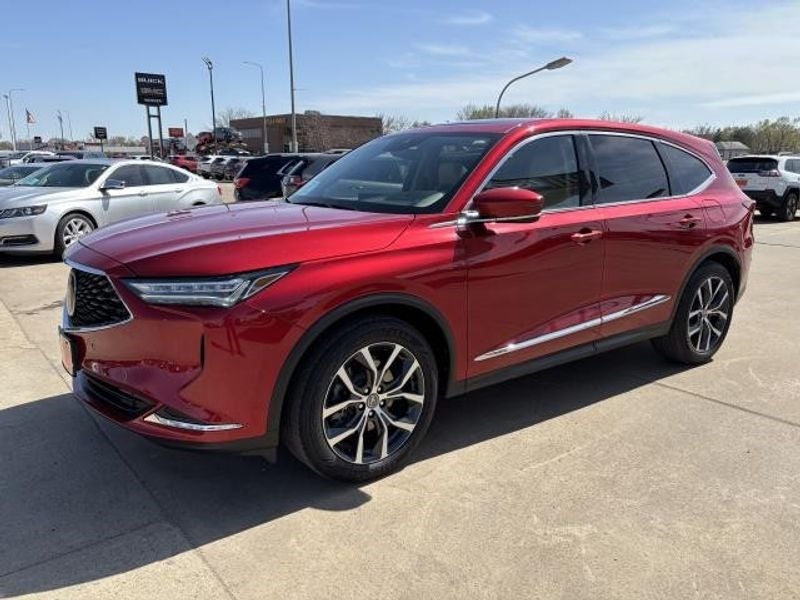 2022 Acura MDX w/Technology Package in Red — front three-quarter view