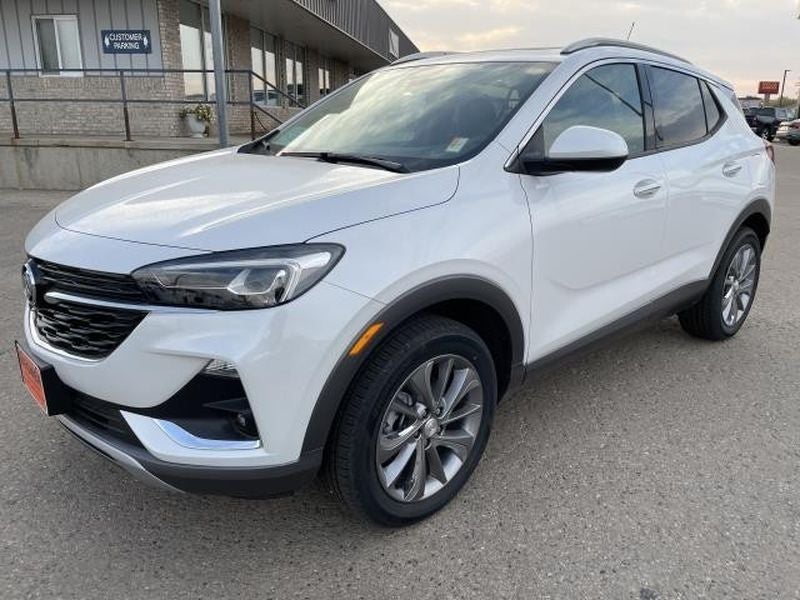 2023 Buick Encore GX Essence in White Frost Tricoat — front three-quarter view